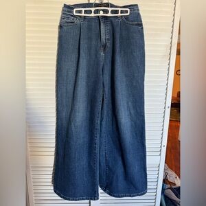 Banana republic Wide-Leg Blue Jeans pleated